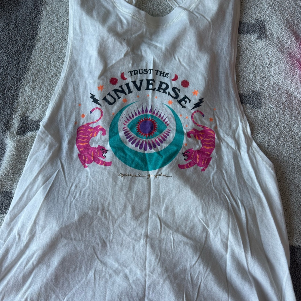 Spiritual Gangster Open Back White Tank Top